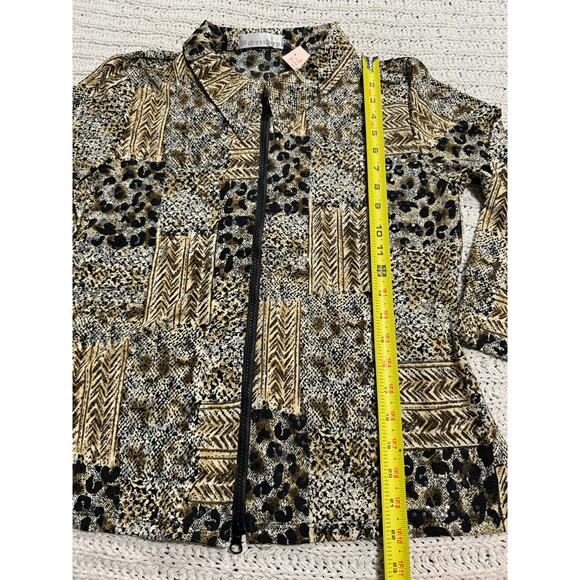 NWT Dressbarn Button Up Shirt Blouse Women's Size Large Animal Print Pattern USA - Picture 4 of 10